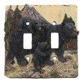 thumbnail image 6 of Rustic Western Bear And Cubs Double Toggle Light Switch Plate Cover Set Of 2, 6 of 7