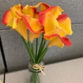 thumbnail image 4 of 10 piezas de lirio de cala artificial, flores de látex de tacto real para el hogar, decoraciones para fiestas de bodas $ Ramo de novia de lirio de cala artificial Flor falsa de tacto real 10 piezas, 4 of 7