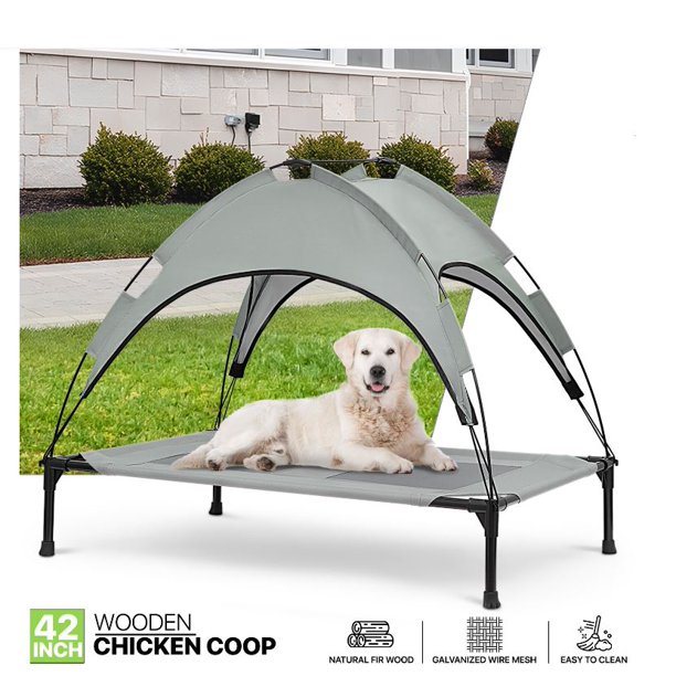 Pet Bed Elevated Cooling Dog Bed 42" Portable Ventilated Mesh w