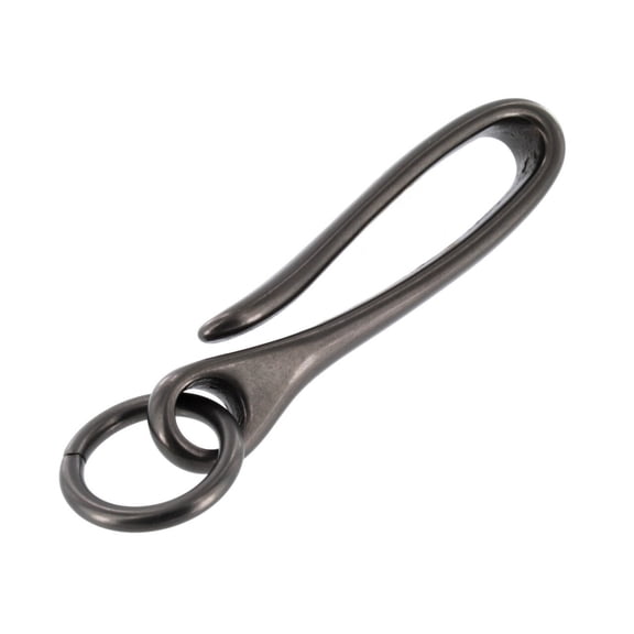 B7498 Gun Metal, Fish Hook Key Chain, Solid Brass-LL