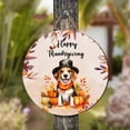thumbnail image 4 of Happy Thanksgiving Beagle Welcome Thankful Fall Autumn Pumpkin Round Wood Sign Beagles Dog Lover Gifts Idea Hanging Wall Home Decor - 02021, 4 of 5