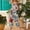 Khaki, variant on Women's Patriotic Bib Overalls With Stars And Stripes Print Featuring Vintage Distressed Look Loose Wide Leg Jumpsuit White S
