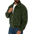 thumbnail image 5 of Bosfbaoi Corduroy Jacket for Men Full Zip Lapel Collar Bomber Jacket Elastic Cuffs Hem Side Pockets Casual Loose Outerwear, 5 of 8