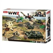Sluban Kids Army Building Blocks WWII Series Battle Of Kursk Building Toy Army Fighter Jet and Tank 998 Pc Set