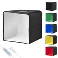 thumbnail image 1 of 25 X 25cm/ 9.8 X 9.8inch Portable Mini Photography Light Box Integrated Professional Light Tent with 6 Backdrops USB Power Supply, 1 of 8