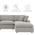 thumbnail image 3 of Modular Sectional Sofa Couch, Light Grey Gray, Fabric, Living Kitchen Cafe Bistro Hospitality Restaurant, Modern Contemporary HB34770, 3 of 5