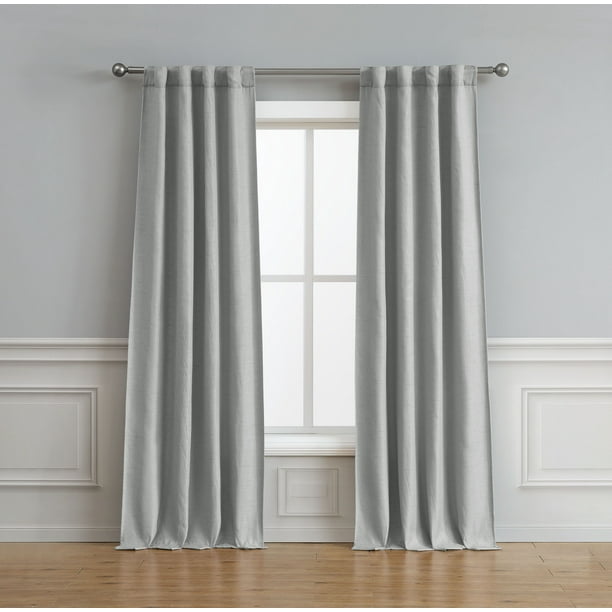 Bella Luna Astrid Thermal Room Darkening Backtab 76x84 Window Curtain Pair Light Grey Walmart Com