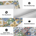 thumbnail image 5 of Vintage Mediterranean Outdoor Rug 5x8 Ft, Non Slip Washable Area Rug, Blue and Yellow Tiles Texture Patio Rugs Carpet Runner, Large Floor Mat for Indoor/Outdoor Deck Porch Camping, 5 of 8