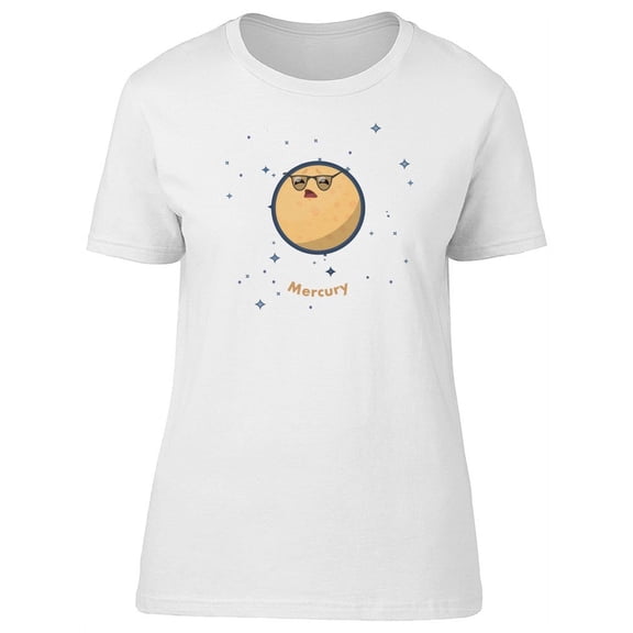 Cute Adorable Mercury Planet T-Shirt Women -Image by Shutterstock, Female Medium