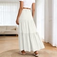 thumbnail image 4 of Women's A Line Midi Skirt Casual Summer Solid Color Soft Polyester Skirt for Travel Daily Wear Comfortable Knee Length 200g, 4 of 6