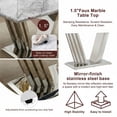 thumbnail image 5 of Sumdeal 70" Faux Marble Dining Table Set for 6, Rectangle Faux Marble Dining Table with 6 Gray Velvet Upholstered Chairs, Stainless Steel Base Dining Room Set, Gray, 5 of 8