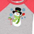 thumbnail image 4 of Inktastic Christmas Snowman in Top Hat with Candy Cane Boys or Girls Baby Bodysuit, 4 of 5