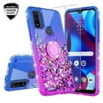 thumbnail image 5 of GW USA Case for Motorola Moto G Play 2023/Moto G Pure/Moto G Power 2022Case Ring Kickstand Liquid Quicksand Glitter Cute Phone Case Clear Cover for Girls Women - Purple/Blue, 5 of 5