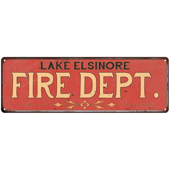 LAKE ELSINORE FIRE DEPT. Home Decor Metal Sign Police Gift 8x24 108240013581