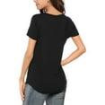 thumbnail image 3 of JYLFC Womens V Neck T-Shirts Short Sleeve Tops Casual Basic Shirts, Black L, 3 of 6