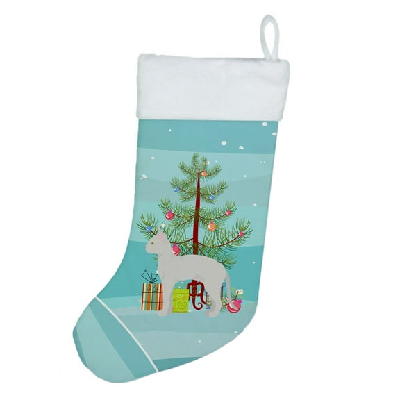 German Rex #3 Cat Merry Christmas Christmas Stocking 13.5 in x 18 in
