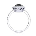 thumbnail image 3 of SuperJeweler 1 1/2 Carat Oval Shape Black Onyx and Double Halo Diamond Ring In Sterling Silver For Women, 3 of 5
