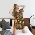 thumbnail image 5 of Bingfone Happy Thanksgiving With Gnome Print Pajamas Sets for Women Soft Short-Sleeved Pjs with Lounge Shorts Two Piece Sleepwear, 5 of 5