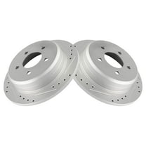 TRQ Rear Performance Brake Rotors Set Premium G-Coated Cross Drilled & Slotted Fits Select 1993-1998 Jeep Grand Cherokee