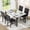 White & Black, variant on LinkRomat Dining Table Set for 4,Faux Marble Kitchen Table Set with 4 Leather Chairs,Modern Dinner Table Set for Small Spaces,Black & Black
