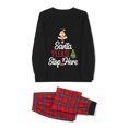 thumbnail image 3 of Hirigin Family Christmas Pajamas Matching Sets Santa Letter Long Sleeve Round Neck Tops/Romper Plaid Print Trousers, 3 of 4