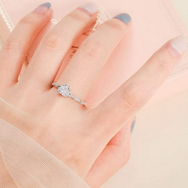 1.25ct Heart Cut Cubic Zirconia Wedding Promise Rings for Women