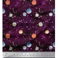 thumbnail image 1 of Soimoi Tissu Satin Modal Planète Galaxie Imprimés au Mètre 42 Pouces de Large, 1 of 3