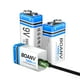thumbnail image 1 of Batería BOANV 9V 1300mAh USB recargable, paquete de 3, 1 of 7