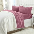 thumbnail image 5 of Great Bay Home Solid Velvet Plush Warm and Cozy Fleece Sheet Set (Twin, Rose), 5 of 7