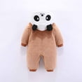 thumbnail image 4 of Lilgiuy Autumn Winter Infant Toddler Baby Long Sleeve Animal Ear Hooded Romper Zipper Jumpsuit，Coffee,3-6 Months Fall for 2022 Spring Winter, 4 of 5