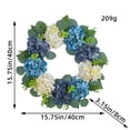 thumbnail image 2 of Chanana Blue White Hydrangea Wreath for Front Door, Spring Easter Wreath Hanging Welcome Sign Artificial Flower Wall Decoration for Spring Easter Wedding Party, 2 of 9