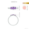 thumbnail image 5 of ANGARA Natural Floating Three Stone Amethyst Ring with Diamond Halo in 14K White Gold for Women (Size-4mm) | February Birthstone, Birthday, Anniversary, Jewelry Gift for Women | Natural Amethyst Ring, 5 of 9
