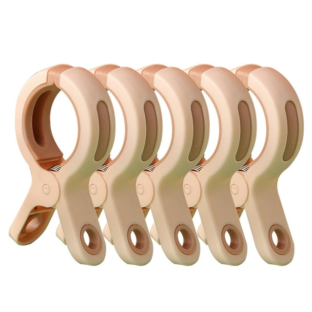 Paquete de 5 pinzas grandes para secar colchas, sujetar sábanas y toallas de playa, resistentes al viento y de plástico.