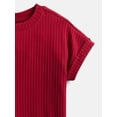 thumbnail image 3 of Wonder Nation Girls' Ribbed Knit Top with Short Sleeves, Sizes 4-18 & Plus, 3 of 3