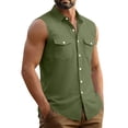 thumbnail image 7 of Big & Tall Men's Tank Top Sleeveless Button Down Vintage Streetwear with Pockets Father's Day Gift S-5XL, 7 of 7