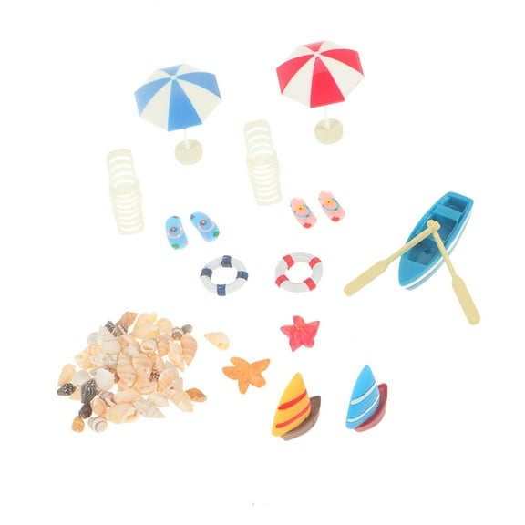 Yuangui Beach Miniature Dollhouse Accessories Scene Ornaments Decorations Supplies Summer Miniatures Set