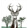 thumbnail image 3 of Ambesonne Antlers Duvet Cover Set, Village Mountain Fall, Queen, Chocolate Green White, 3 of 3