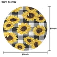 thumbnail image 6 of Black White Gray Checker Sunflower Pattern Round Tablecloth 60"x60",Wrinkle Wipeable Table Cloth for Kitchen Dining Room Picnic Patio Party, 6 of 6