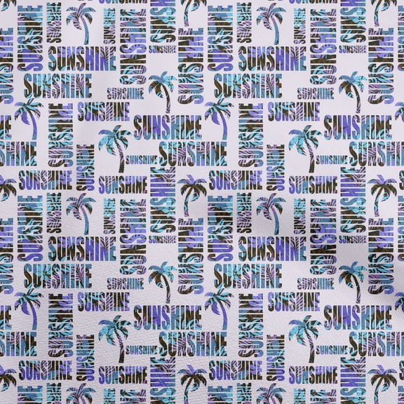 oneOone Cotton Poplin Violet Fabric Text Dress Material Fabric Print Fabric By The Yard 42 Inch Wide
