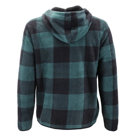 green flannel sherpa jacket