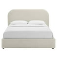 thumbnail image 5 of Keynote Upholstered Fabric Curved Queen Platform Bed in Heathered Weave Ivory, 5 of 9