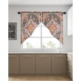 thumbnail image 4 of Swag Curtains, Geometric Abstract Carpet Mural Pattern Orange Rod Pocket Kitchen Curtains Valances Tier Curtains Swag Valance Curtains for Bedroom Living Room 36" x 45", 2 Panels, 4 of 6