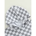 thumbnail image 5 of Bagilaanoe Newborn Baby Boy Checkerboard Print Romper Short Sleeve Hooded Plaid Jumpsuit 3 6 12 18 24 Months 3T Bodysuit Summer Clothes, 5 of 9