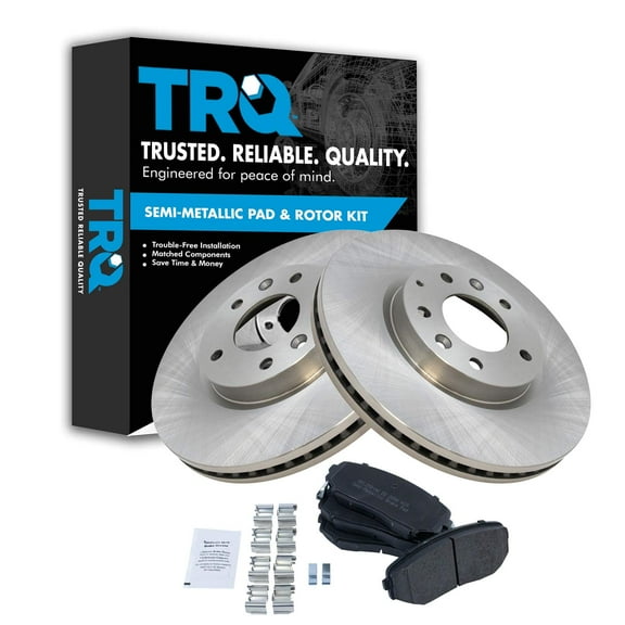 TRQ Front Brake Pad & Rotor Kit Brake Pads Brake Rotor Semi-Metallic Fits Select 2007-2012 Mazda CX-7