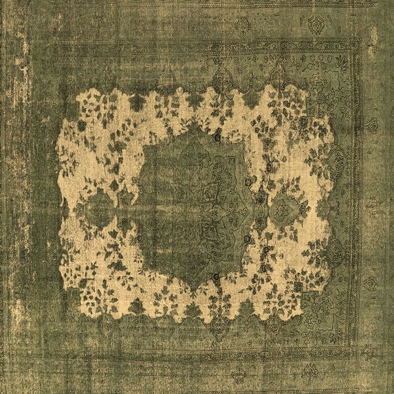 Ahgly Company Indoor Square Oriental Brown Industrial Area Rugs, 3' Square