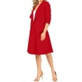thumbnail image 3 of Women's Two-Piece Suit Set ? 3/4 Sleeve Fitted Blazer and Midi Skirt, 3 of 5
