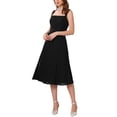 thumbnail image 4 of INSPIRE CHIC Women's Lace Prom Dress Straps Square Neck Sleeveless Formal Evening Cocktail Midi Dresses S Black, 4 of 6
