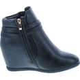 thumbnail image 6 of Static Footwear Cici-9 Womens Comfy Almond Toe Platform Hidden Wedge Ankle Bootie, 6 of 7