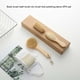 thumbnail image 4 of Inteprter Juego de cepillos de baño de 4 Uds., guante de piedra pómez, ligero, de madera, respetuoso con el medio ambiente, cómodo masajeador, Juegos de accesorios de baño, 4 of 6