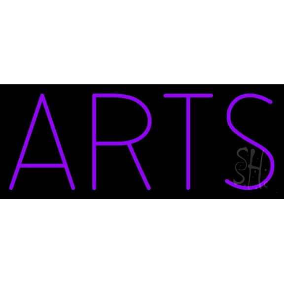 Purple Arts LED Neon Sign 10 x 24 - inches, Black Square Cut Acrylic Backing, with Dimmer - Bright and Premium built indoor LED Neon Sign for art gallery, and exhibition.